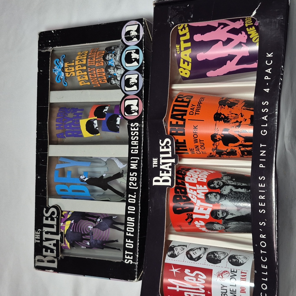 The Beatles Colorful Album Art Glass Set. nuevos No Se Han Lavado